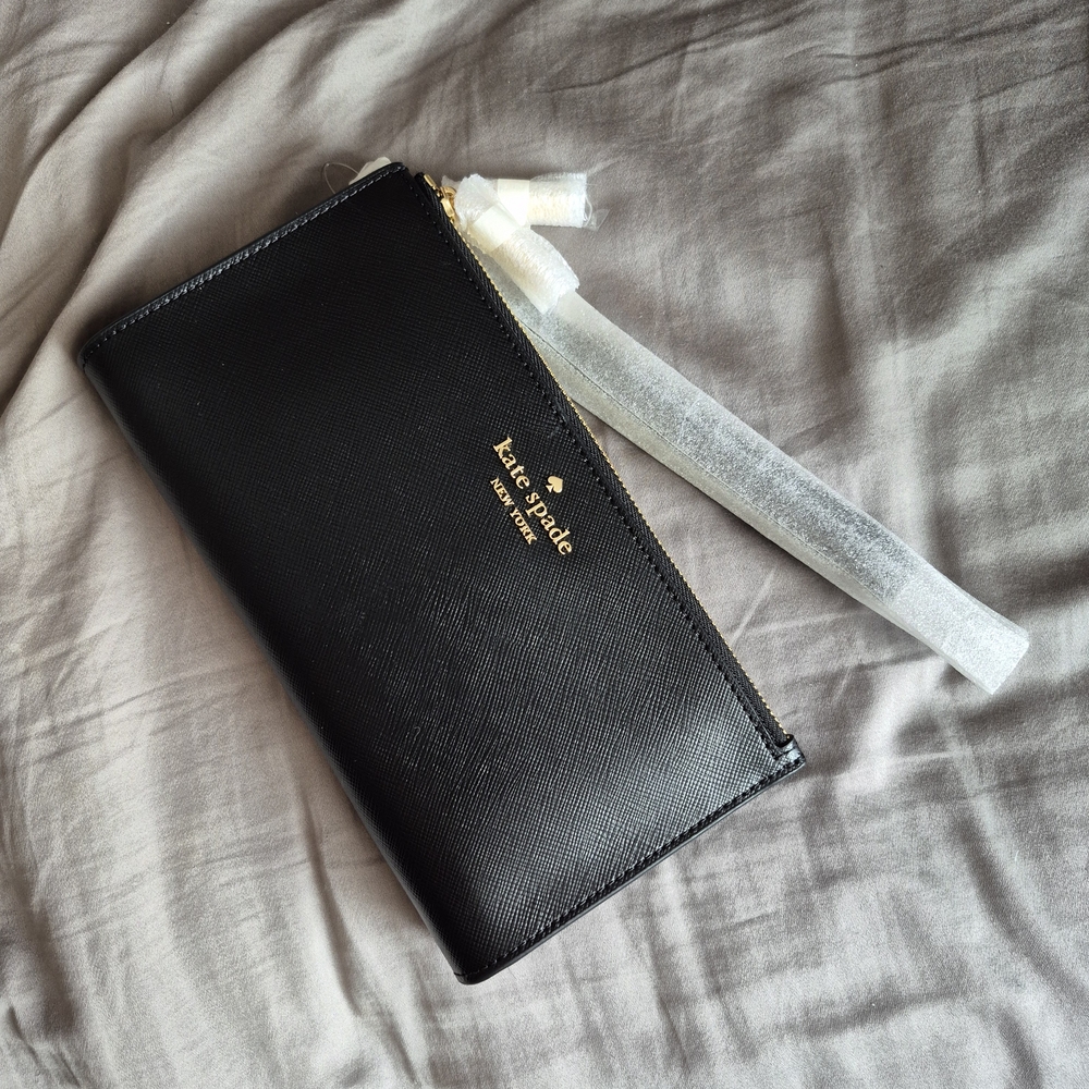Kate Spade New York Double Zip Wristlet – Black (NWT)